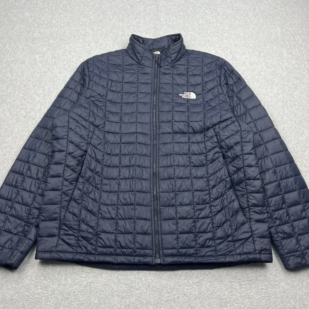 The North Face Thermoball Eco Jacket Men's XL Navy Blue Quilted Full Zip Coat